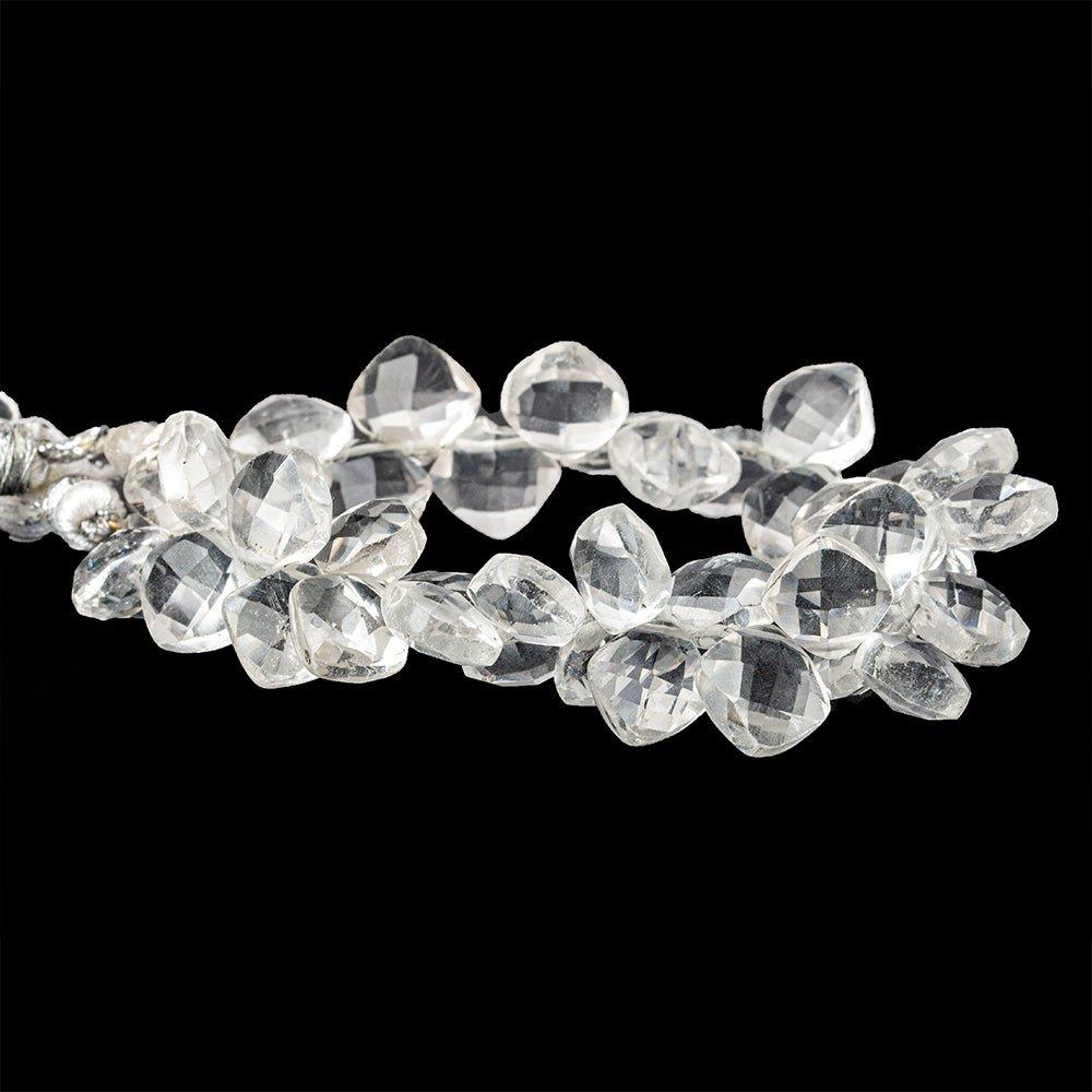 Crystal Quartz faceted cushion beads 8 inch 50 beads - The Bead Traders