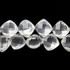 Crystal Quartz faceted cushion beads 8 inch 50 beads - The Bead Traders