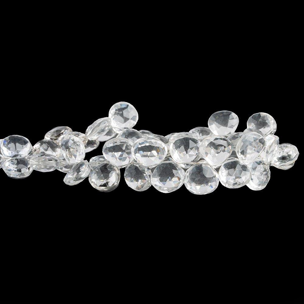 Crystal Quartz Faceted Heart Beads 8.5 inch 45 pieces - The Bead Traders