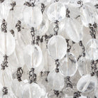 Crystal Quartz faceted oval Black Gold plated Chain by the foot - The Bead Traders
