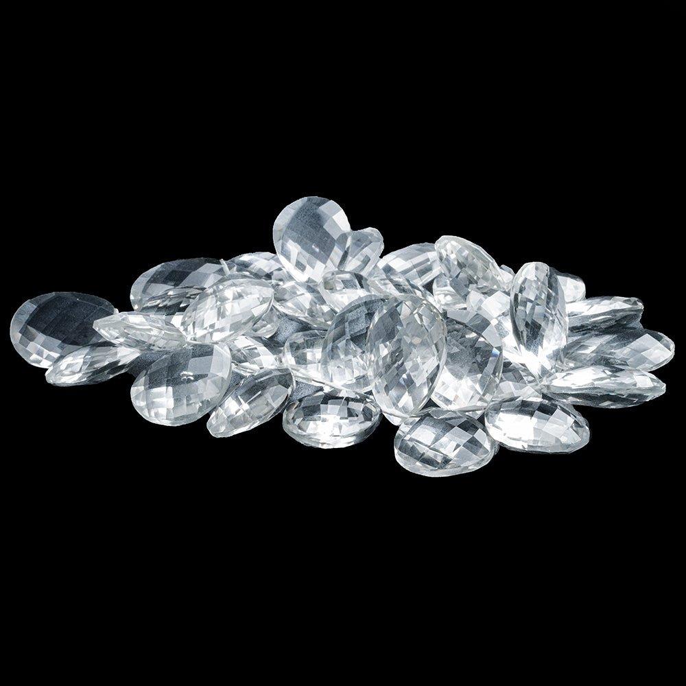 Crystal Quartz Faceted Pear Beads 7 inch 35 pieces - The Bead Traders
