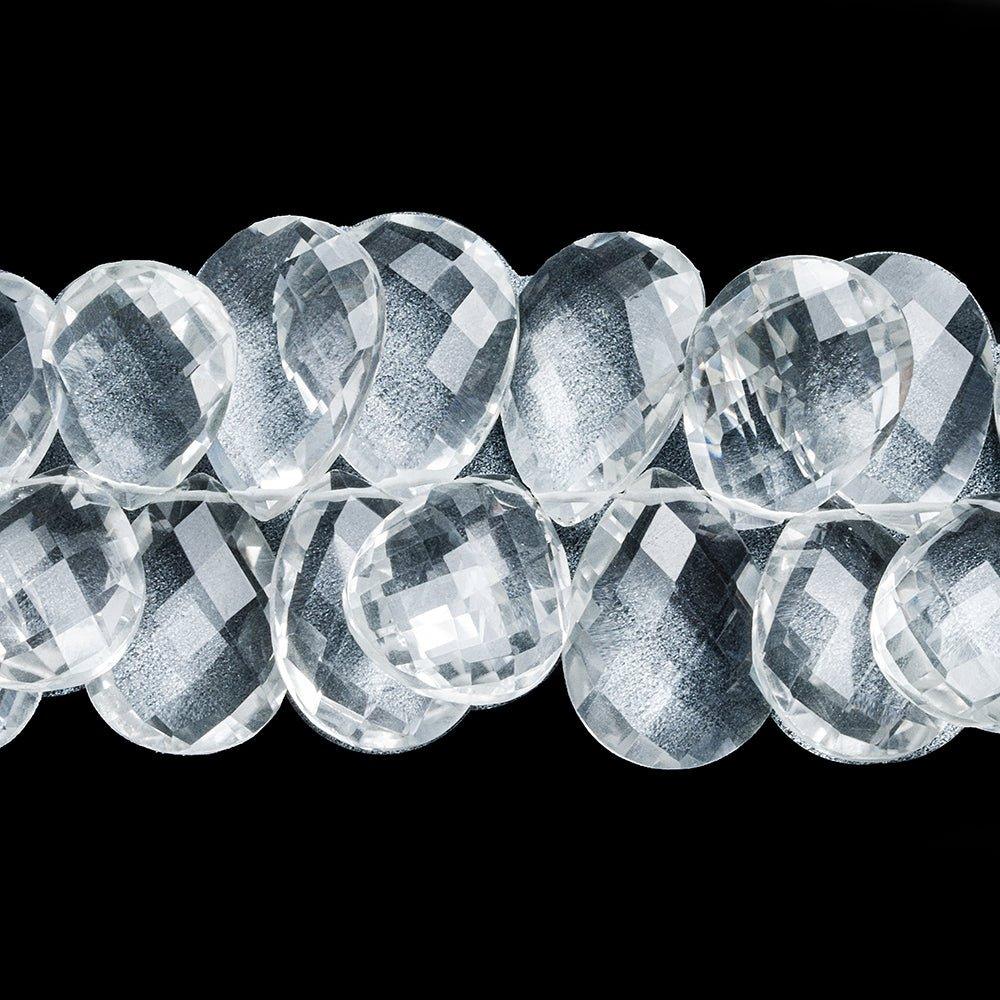Crystal Quartz Faceted Pear Beads 7 inch 35 pieces - The Bead Traders