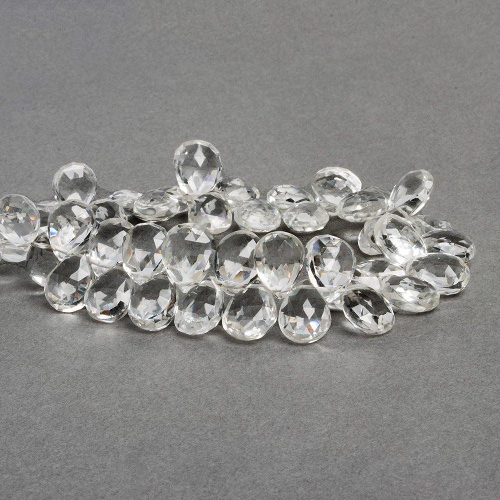 Crystal Quartz Faceted Pear Beads 8 inch 50 pieces - The Bead Traders
