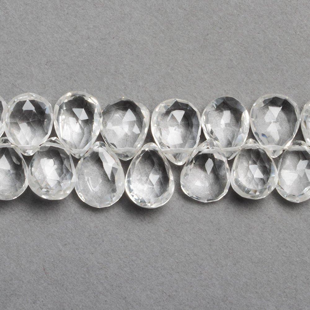 Crystal Quartz Faceted Pear Beads 8 inch 50 pieces - The Bead Traders