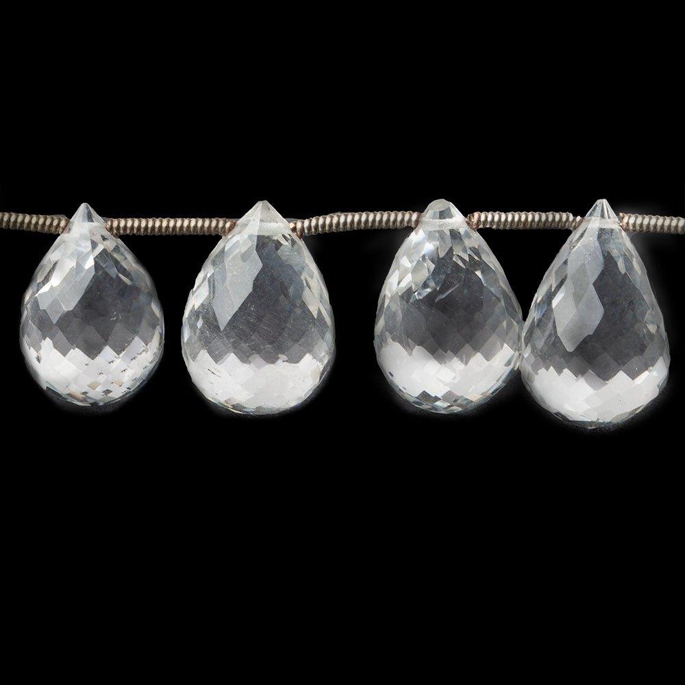 Crystal Quartz Faceted Tear Drop Beads, 8" length, 13x9-15x10mm, 18 pieces - The Bead Traders