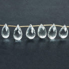Crystal Quartz Faceted Teardrops 8 inch 20 beads - The Bead Traders