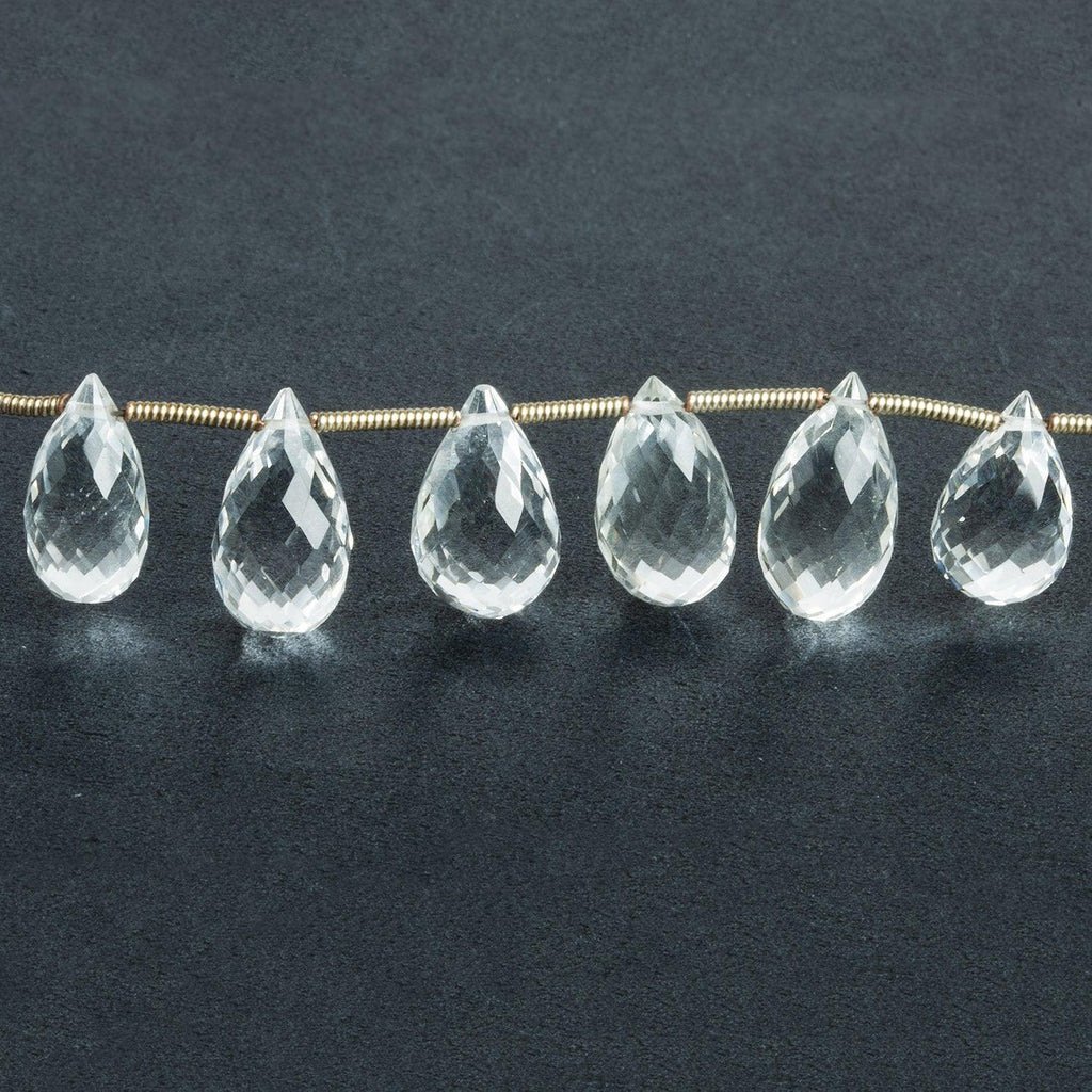 Crystal Quartz Faceted Teardrops 8 inch 20 beads - The Bead Traders