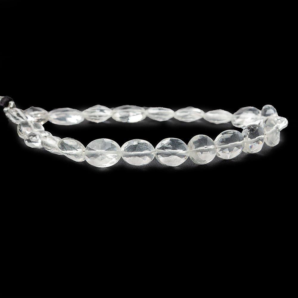 Crystal Quartz Facted Oval Straight Drilled Beads, 8 inches, 8x6x4-10x8x5mm, 21 pieces - The Bead Traders