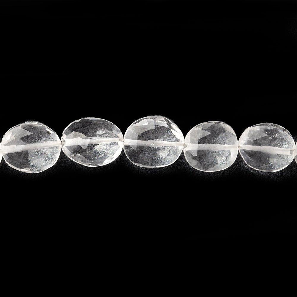 Crystal Quartz Facted Oval Straight Drilled Beads, 8 inches, 8x6x4-10x8x5mm, 21 pieces - The Bead Traders