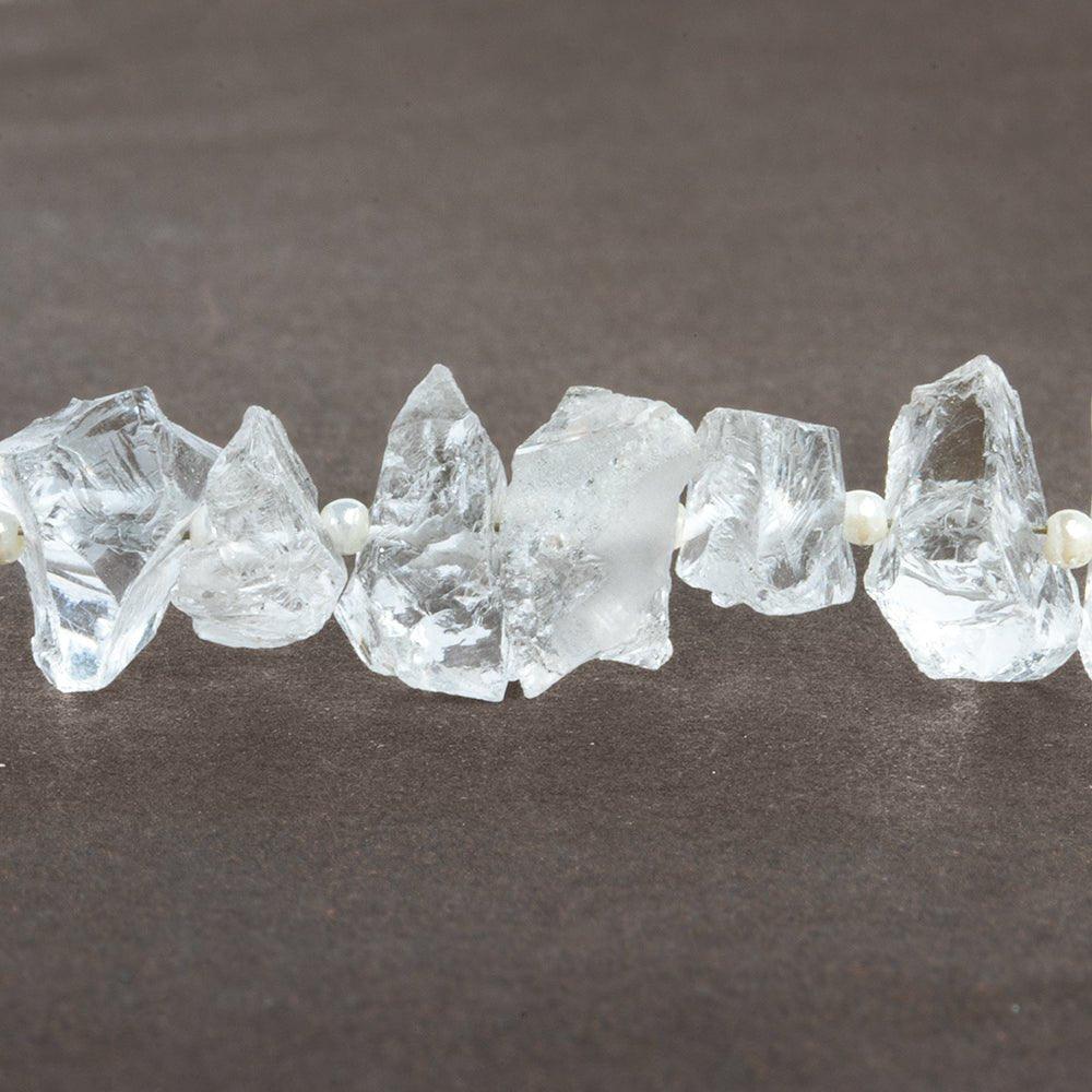 Crystal Quartz Hammer Faceted Nugget Beads 8 inch 25 pieces - The Bead Traders