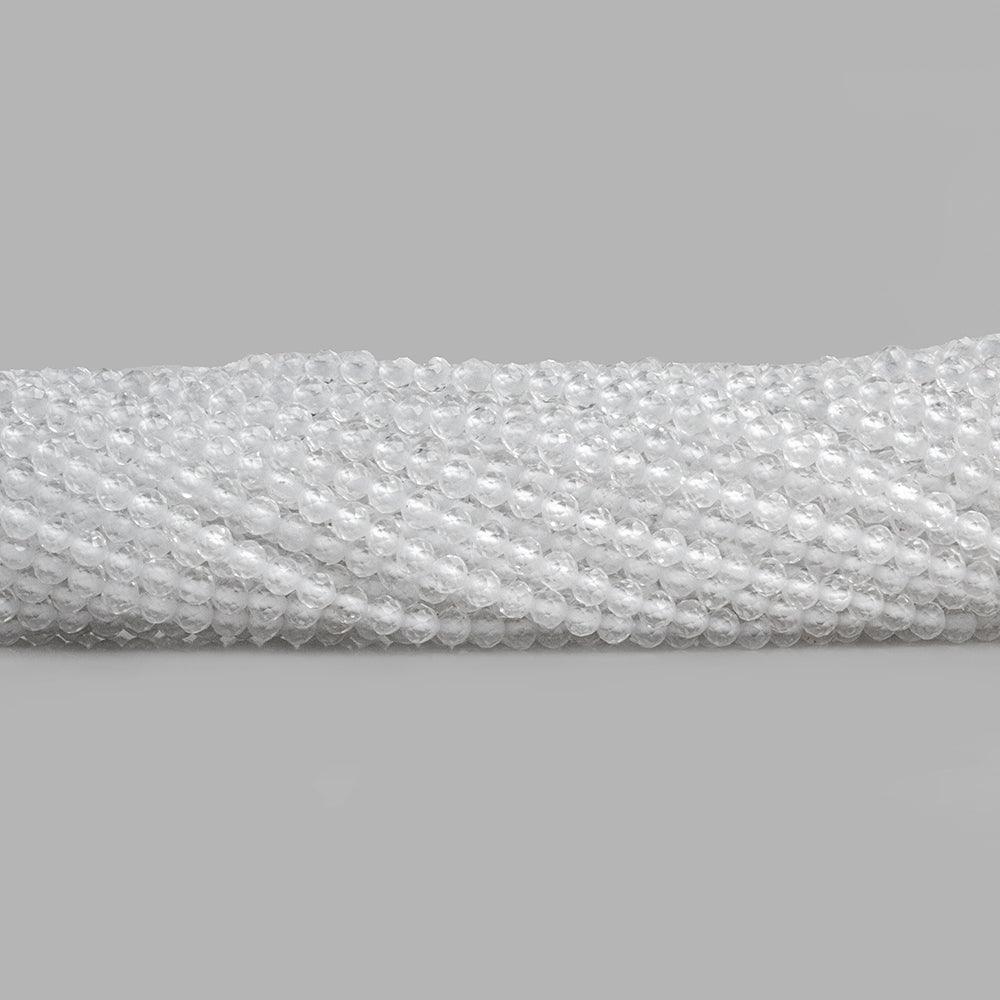 Crystal Quartz Microfaceted Round Beads 12 inch 140 pieces - The Bead Traders