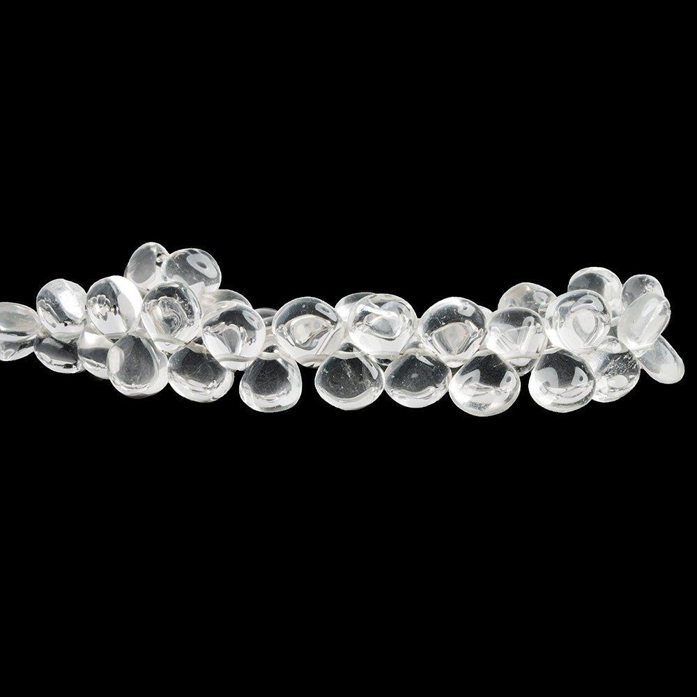 Crystal Quartz Plain Heart Beads 8 inch 44 pieces - The Bead Traders