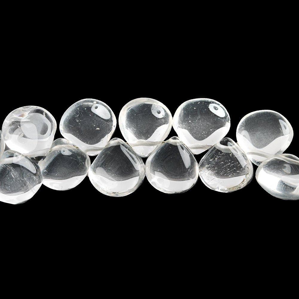 Crystal Quartz Plain Heart Beads 8 inch 44 pieces - The Bead Traders