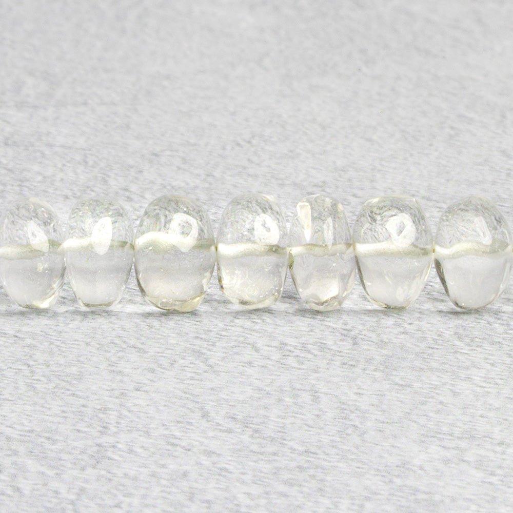 Crystal Quartz Plain Rondelle Beads 8 inch 30 pieces - The Bead Traders