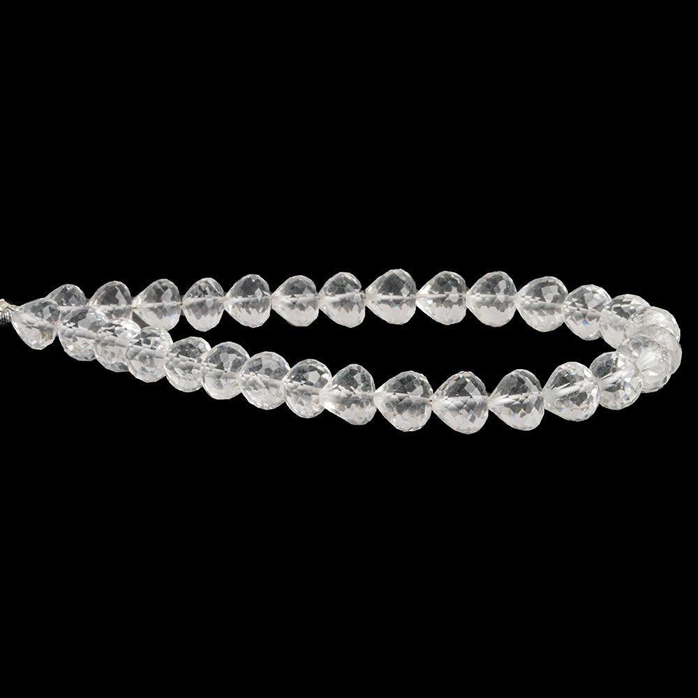 Crystal Quartz Straight Drilled Faceted Candy Kiss Beads 8 inch 30 pieces - The Bead Traders