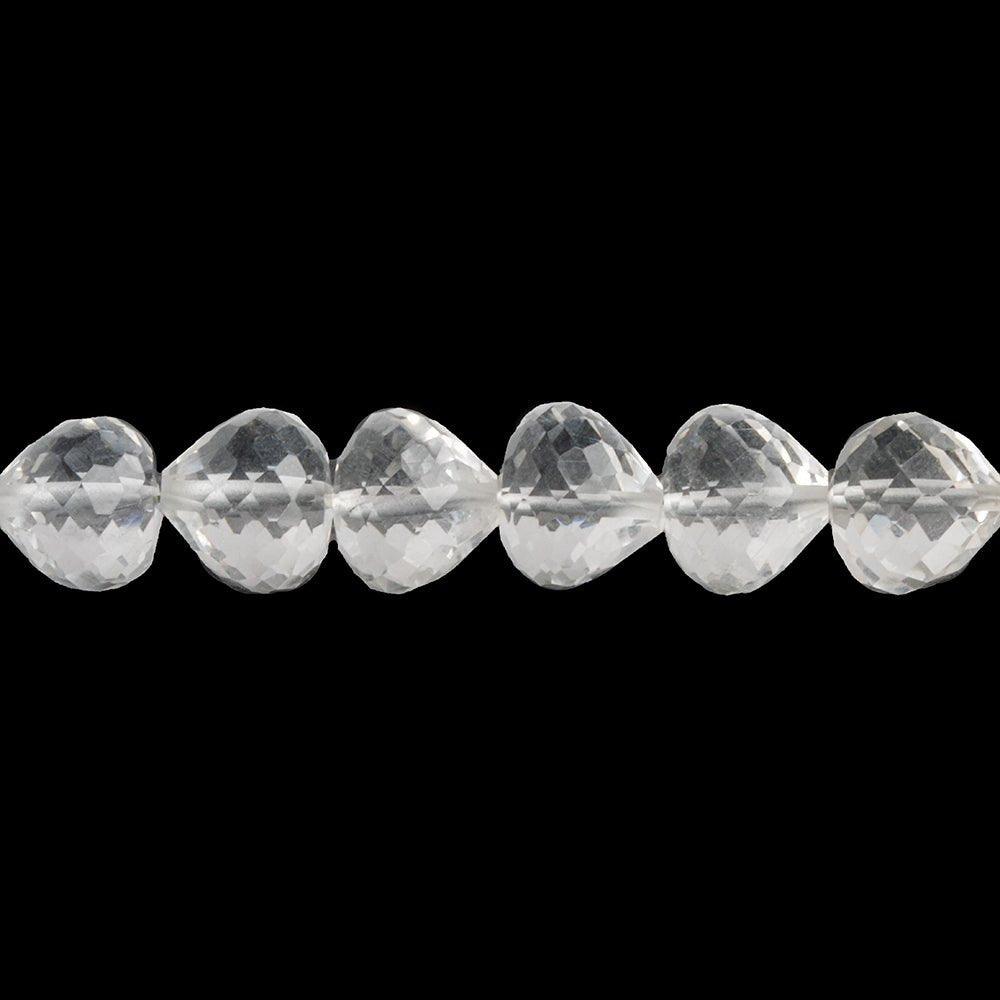 Crystal Quartz Straight Drilled Faceted Candy Kiss Beads 8 inch 30 pieces - The Bead Traders