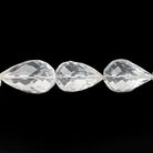 Crystal Quartz straight drilled faceted teardrop 8 inch 11 beads 16x13-23x14mm - The Bead Traders