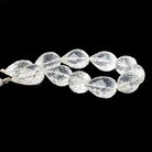 Crystal Quartz straight drilled faceted teardrop 8 inch 11 beads 17x12-20x12mm - The Bead Traders