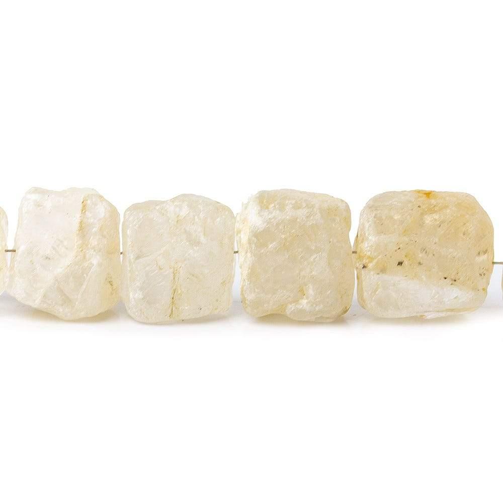 Crystal Quartz Tumbled Chip Hammer Faceted Cube Beads 8 inch 17 pieces - The Bead Traders