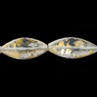 Crystal Quartz with Gold Leaf Faceted Marquise Beads 17 inch 19 pieces - The Bead Traders