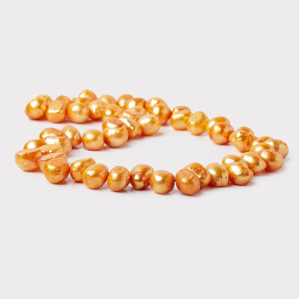 Curry Orange Side Drilled Baroque Freshwater Pearl Strands 52 pieces - The Bead Traders