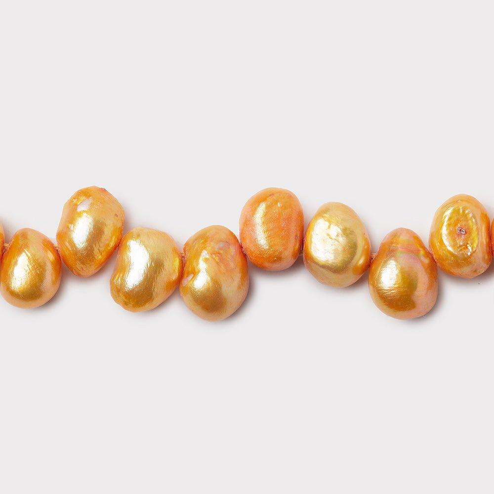 Curry Orange Side Drilled Baroque Freshwater Pearl Strands 52 pieces - The Bead Traders