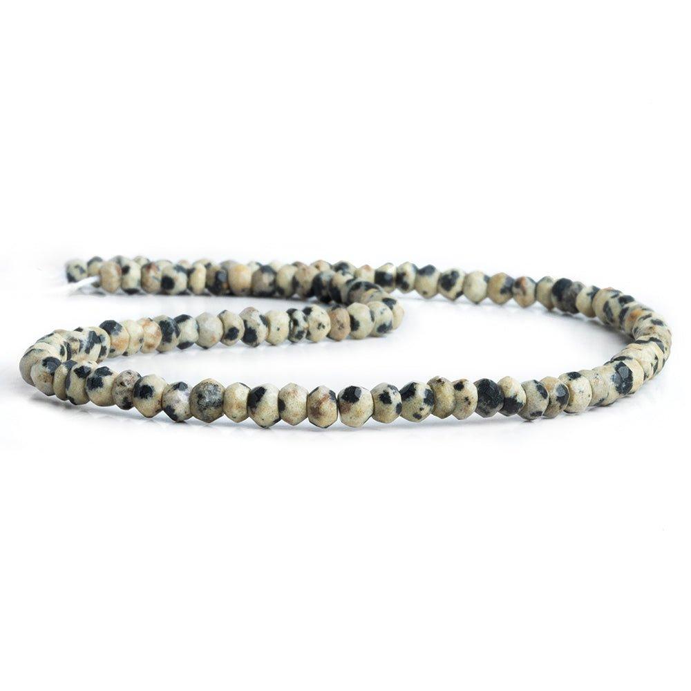 Dalmatian Jasper Faceted Rondelle Beads 12 inch 105 pieces - The Bead Traders