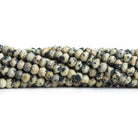 Dalmatian Jasper Faceted Rondelle Beads 12 inch 105 pieces - The Bead Traders