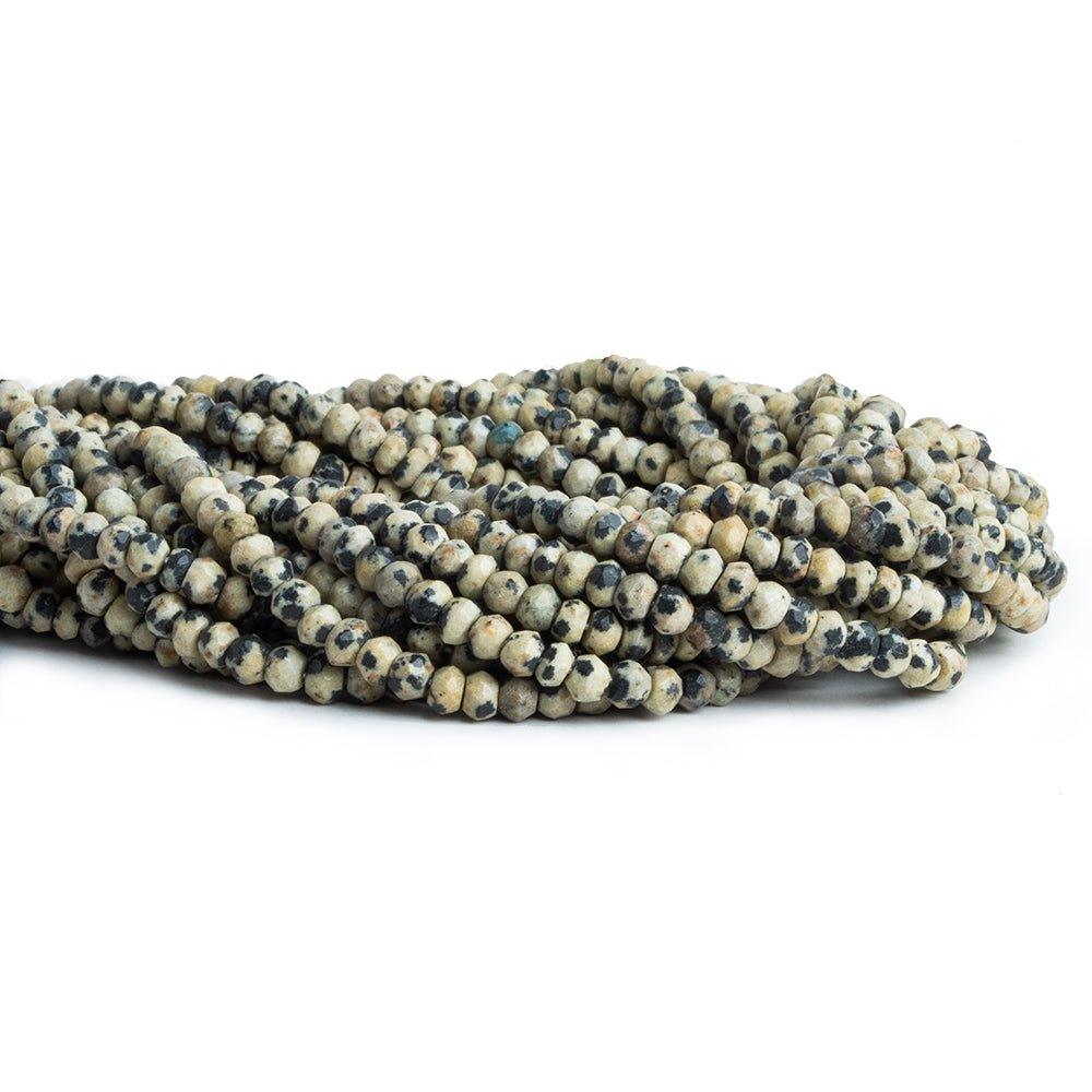 Dalmatian Jasper Faceted Rondelle Beads 12 inch 105 pieces - The Bead Traders