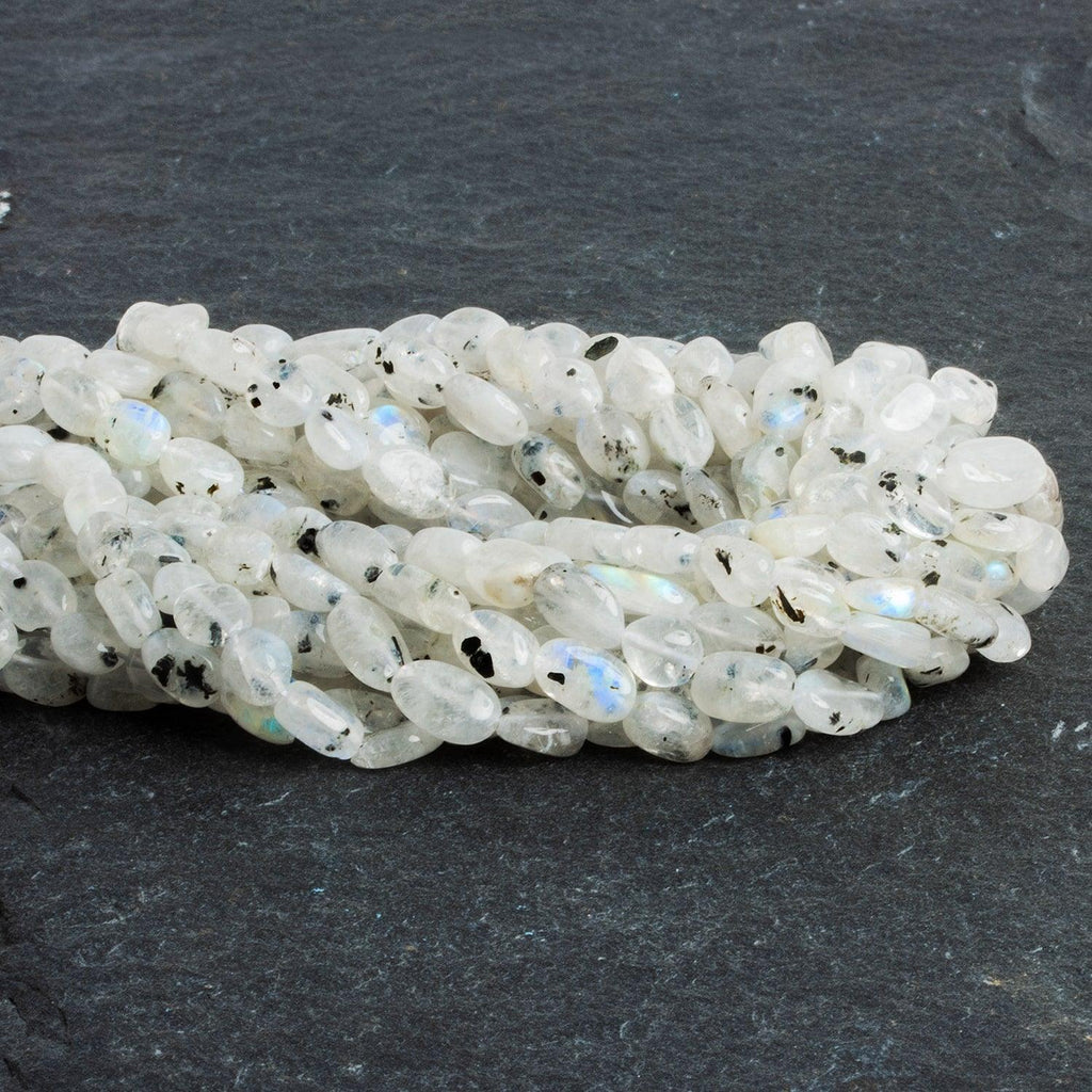 Dalmatian Rainbow Moonstone Ovals 12 inch 35 beads - The Bead Traders