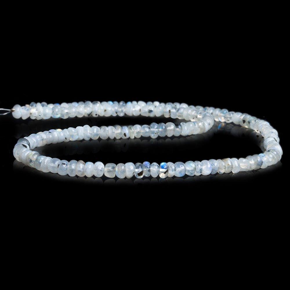 Dalmatian Rainbow Moonstone Plain Rondelle Beads 15 inch 150 pieces - The Bead Traders