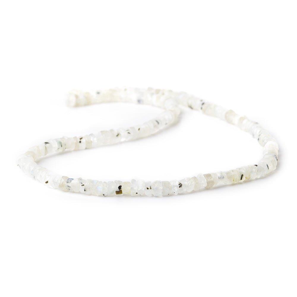 Dalmation Rainbow Moonstone Heishi 13 inch 4mm 160 beads - The Bead Traders