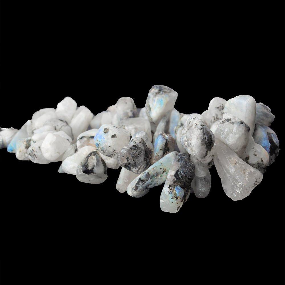 Dalmation Rainbow Moonstone Tumbled Natural Crystals 7 inch 50 beads 9x7-20x17mm - The Bead Traders