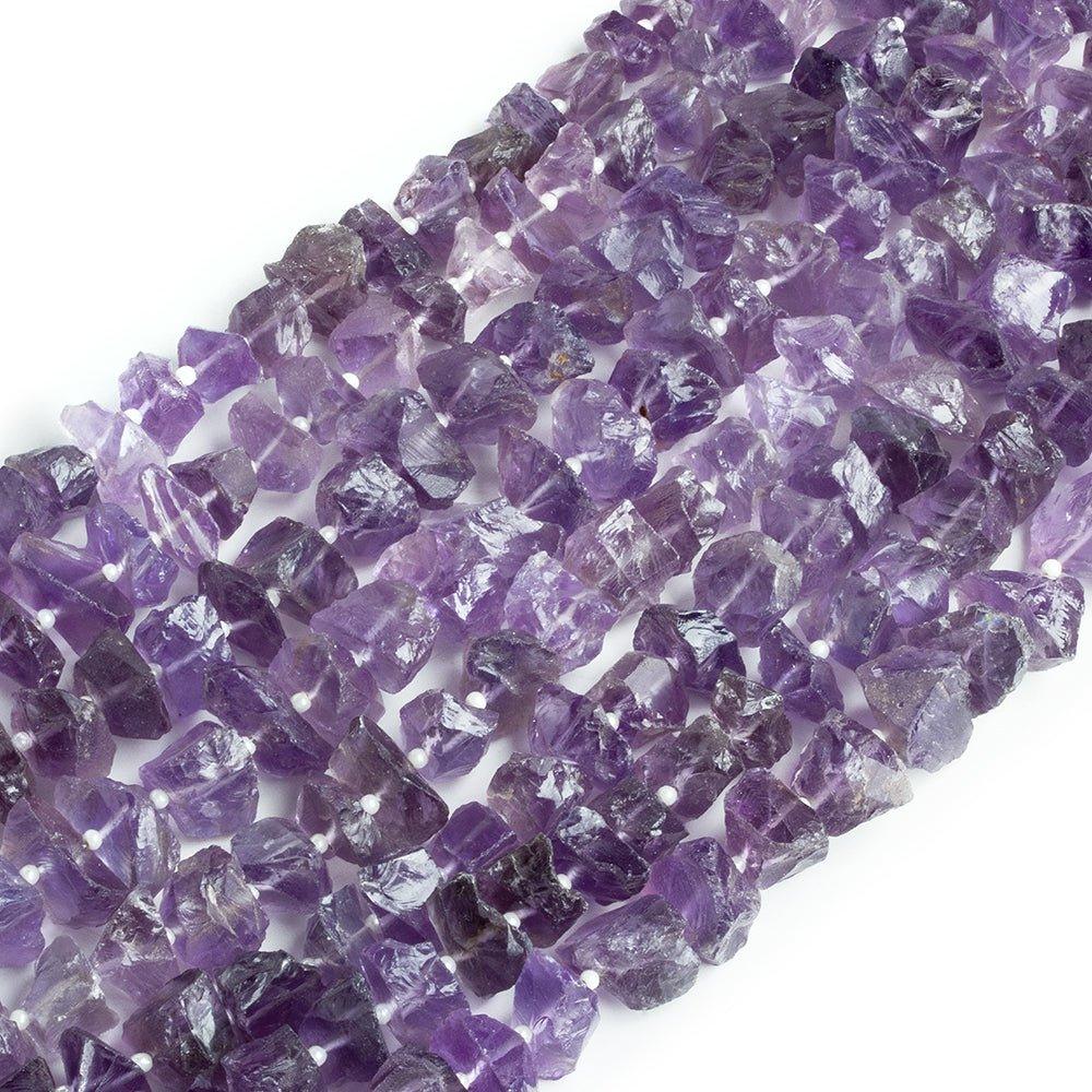 Dark African Amethyst Hammer Faceted Beads - Lot of 8 - The Bead Traders