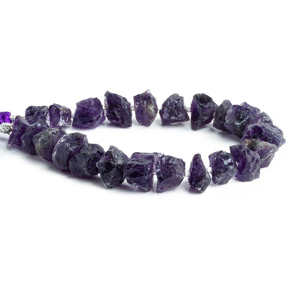 Dark African Amethyst Hammer Faceted Nugget Beads 8 inch 23 pieces - The Bead Traders