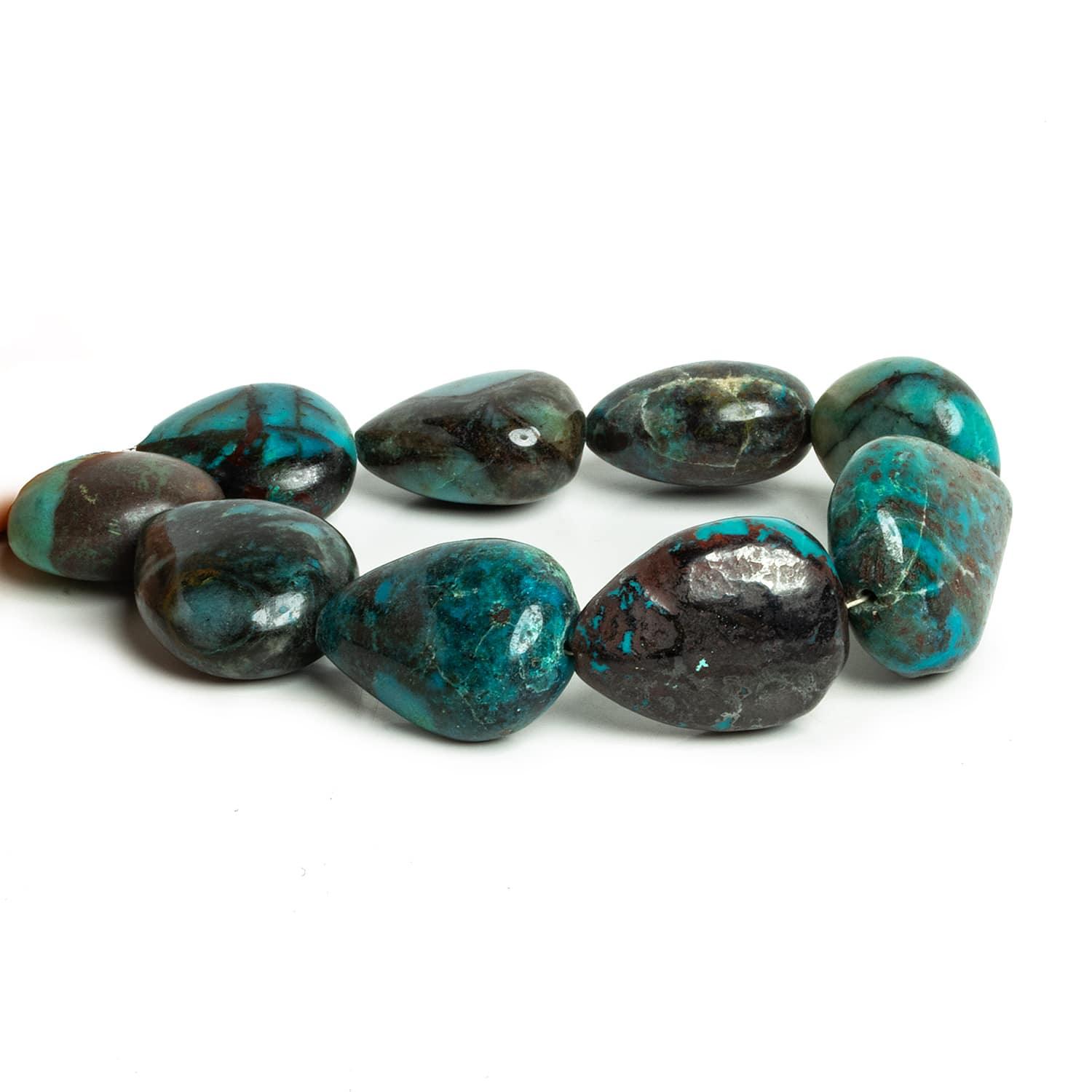 Dark Azurite Plain Pears 8.5 inch 9 beads - The Bead Traders