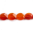 Dark Carnelian Orange Agate Faceted Oval Beads 16 inch 29 pieces - The Bead Traders