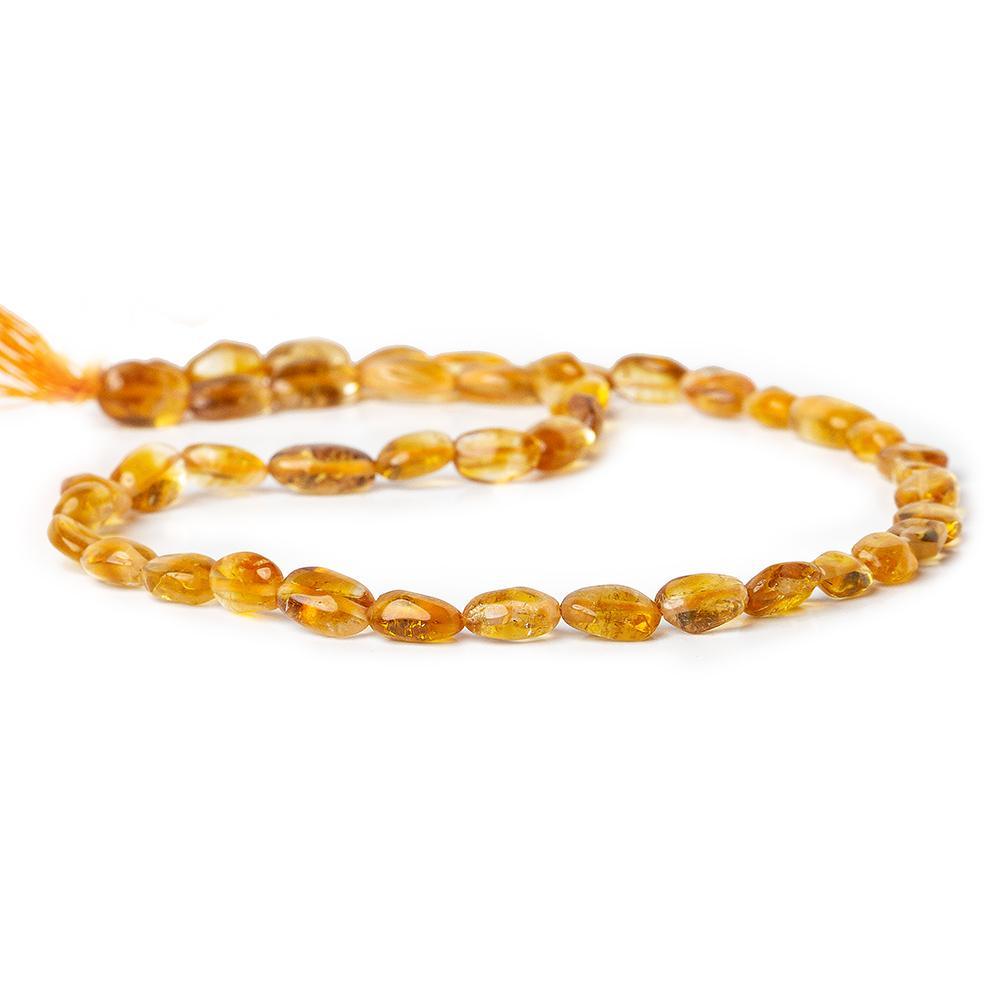 Dark Citrine straight drilled plain oval nuggets 14 inch 59 beads - The Bead Traders