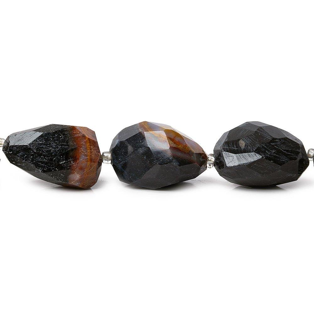 Dark Jasper Faceted Nugget Beads 15 inches 17 pieces - The Bead Traders