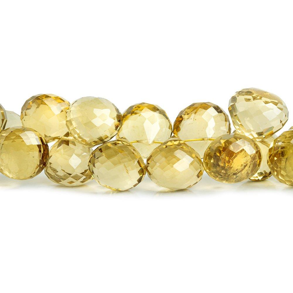 Dark Lemon Quartz Faceted Candy Kiss Beads 8 inch 54 pieces - The Bead Traders