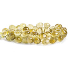 Dark Lemon Quartz Faceted Candy Kiss Beads 8 inch 54 pieces - The Bead Traders