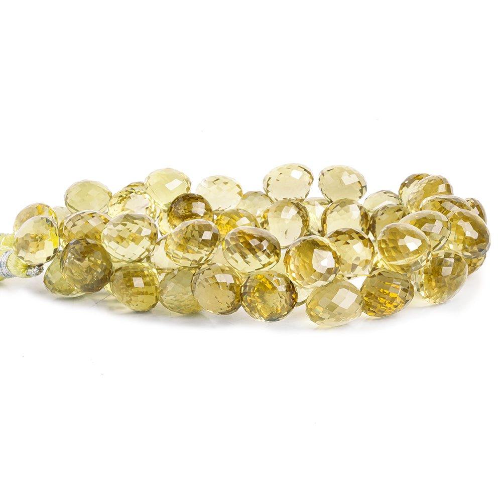 Dark Lemon Quartz Faceted Candy Kiss Beads 8 inch 54 pieces - The Bead Traders