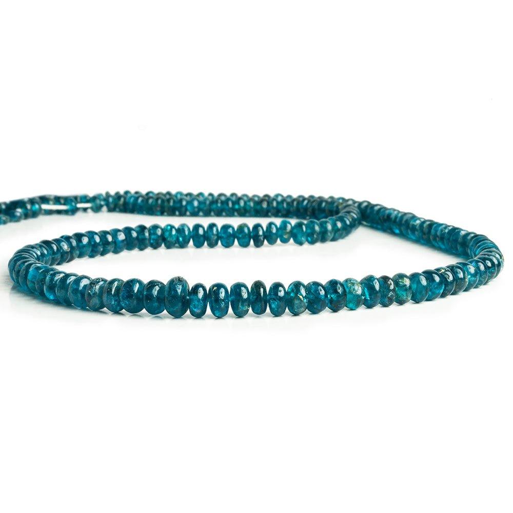 Dark Neon Apatite Plain Rondelle Beads 16 inch 150 pieces - The Bead Traders