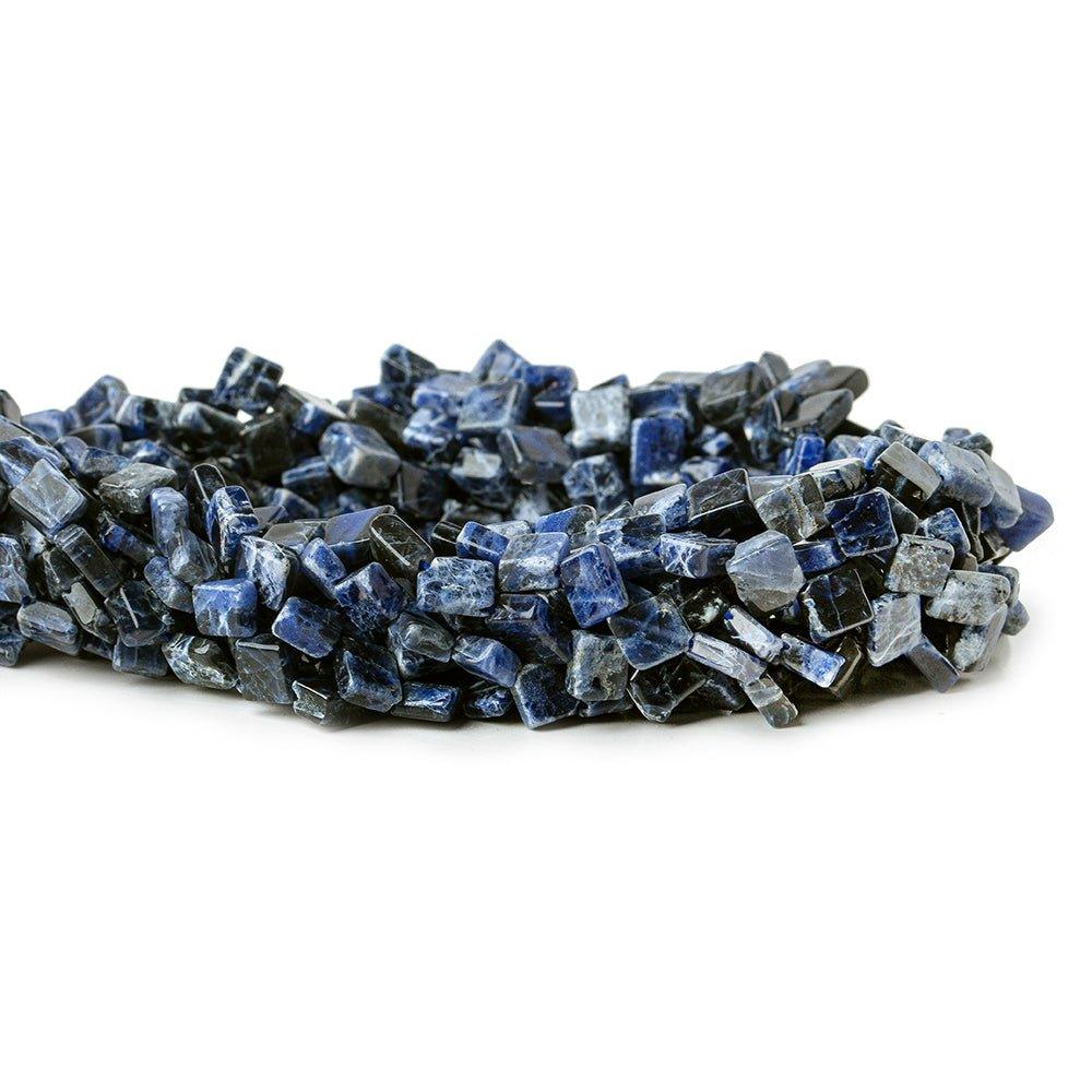 Dark Sodalite plain corner drilled squares 14 inch 49 beads 6x6mm average - The Bead Traders