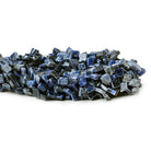 Dark Sodalite plain corner drilled squares 14 inch 49 beads 6x6mm average - The Bead Traders
