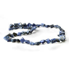 Dark Sodalite plain corner drilled squares 14 inch 49 beads 6x6mm average - The Bead Traders