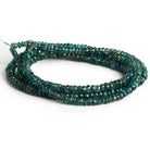 Dark Teal Kyanite Faceted Rondelle Beads 16 inch 160 pieces - The Bead Traders