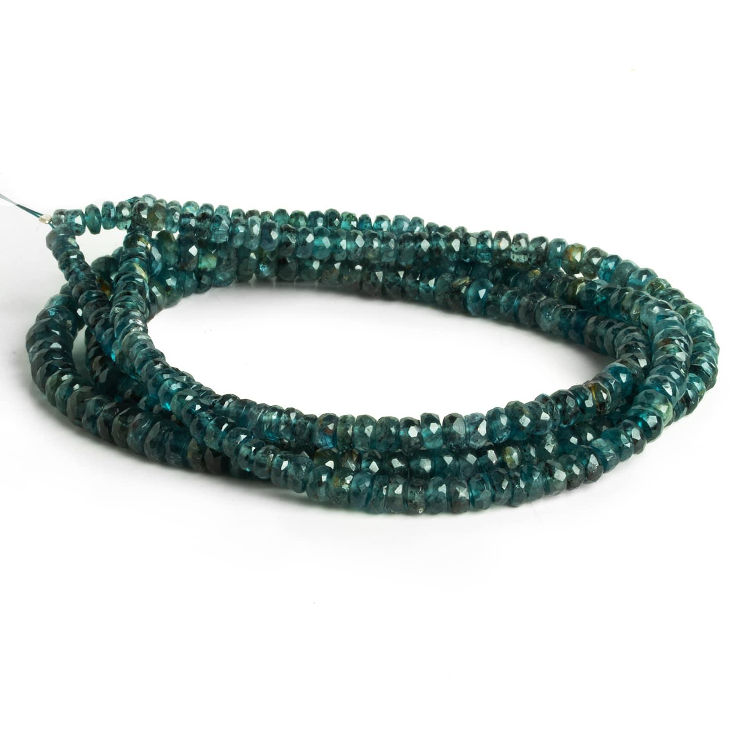 Dark Teal Kyanite Faceted Rondelle Beads 16 inch 160 pieces - The Bead Traders
