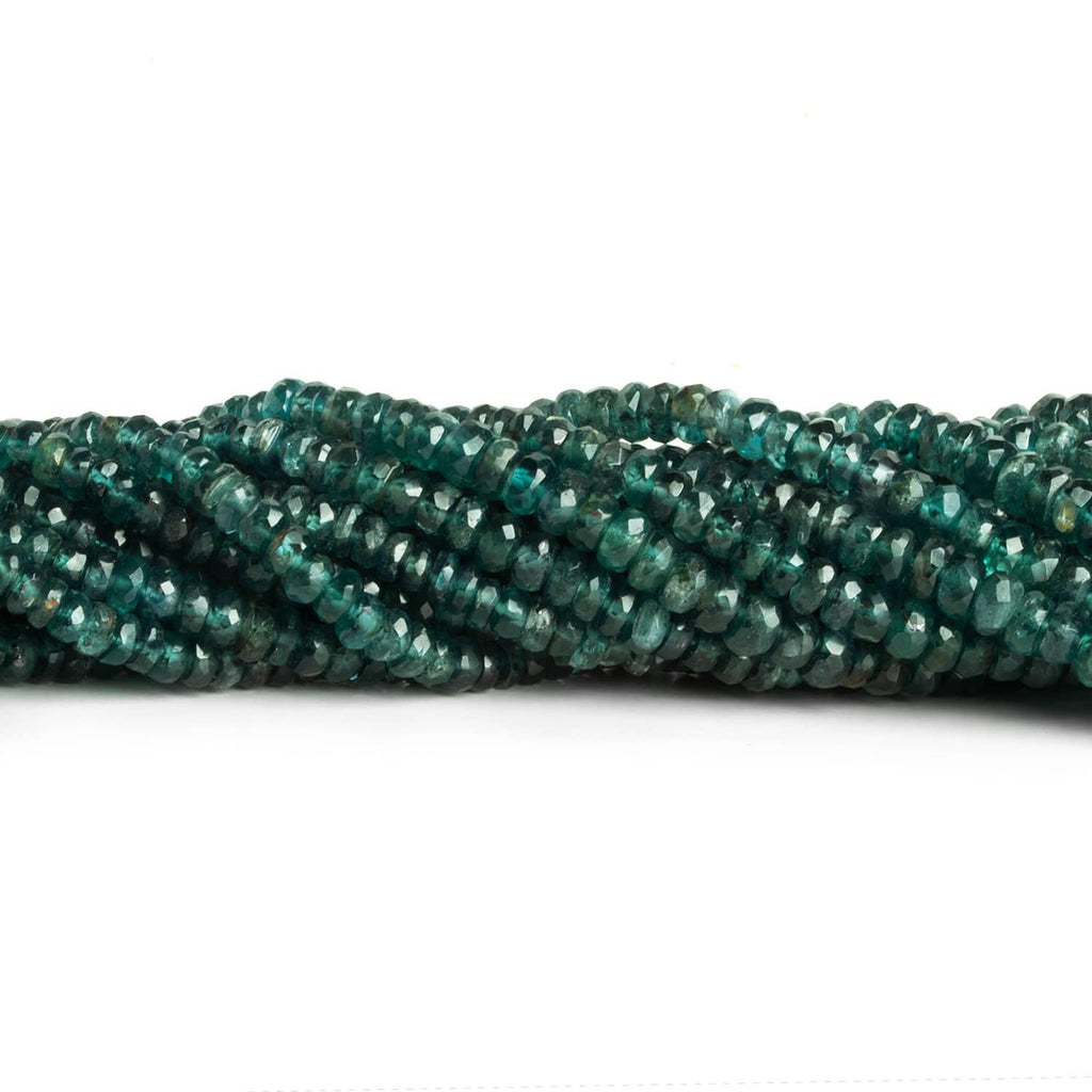 Dark Teal Kyanite Faceted Rondelle Beads 16 inch 160 pieces - The Bead Traders