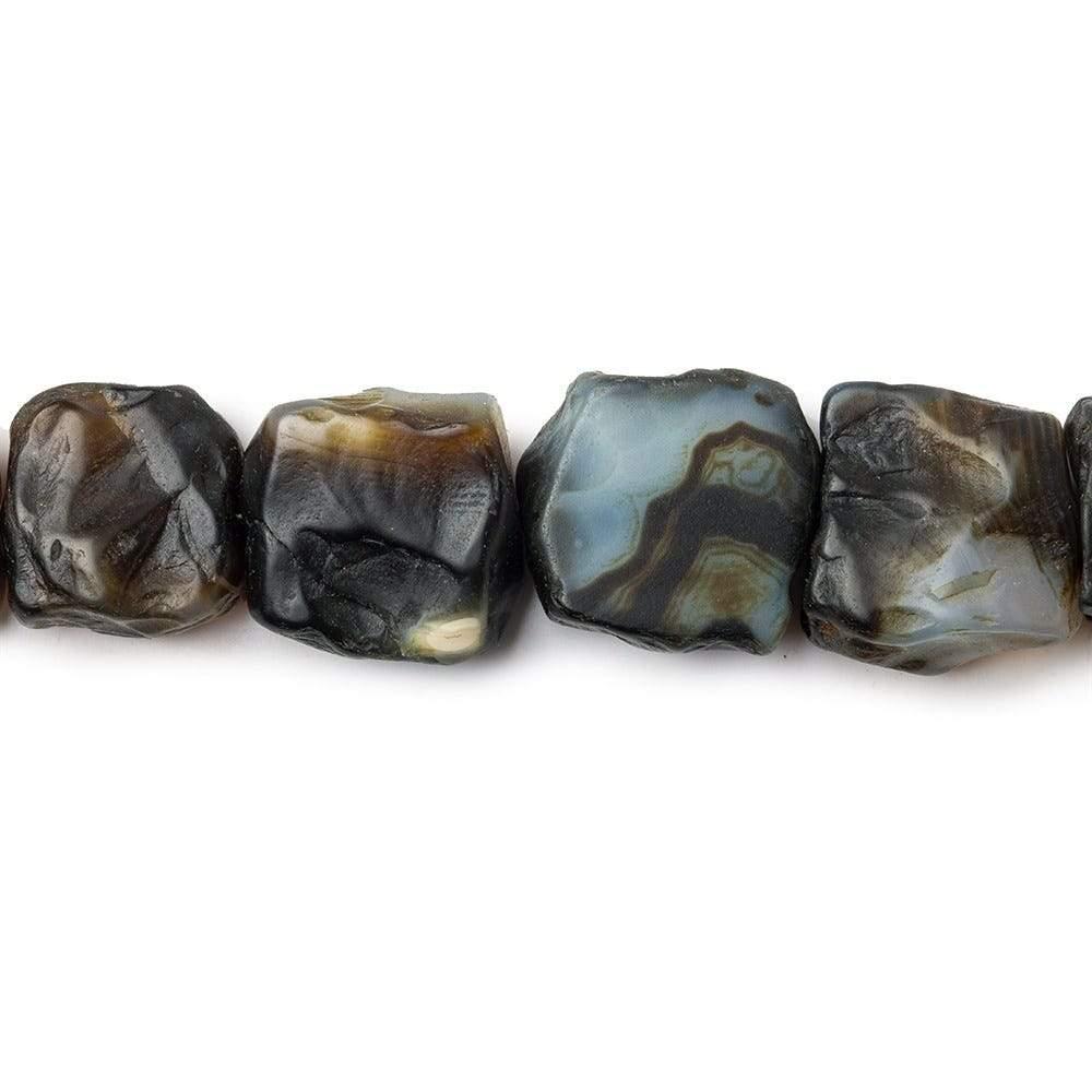 Dark Walnut Brown Agate Hammer Faceted Beads - Lot of 2 - The Bead Traders